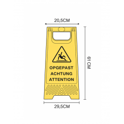 Chevalet de signalisation “Sol glissant” 4 langues – 330 × 680 mm