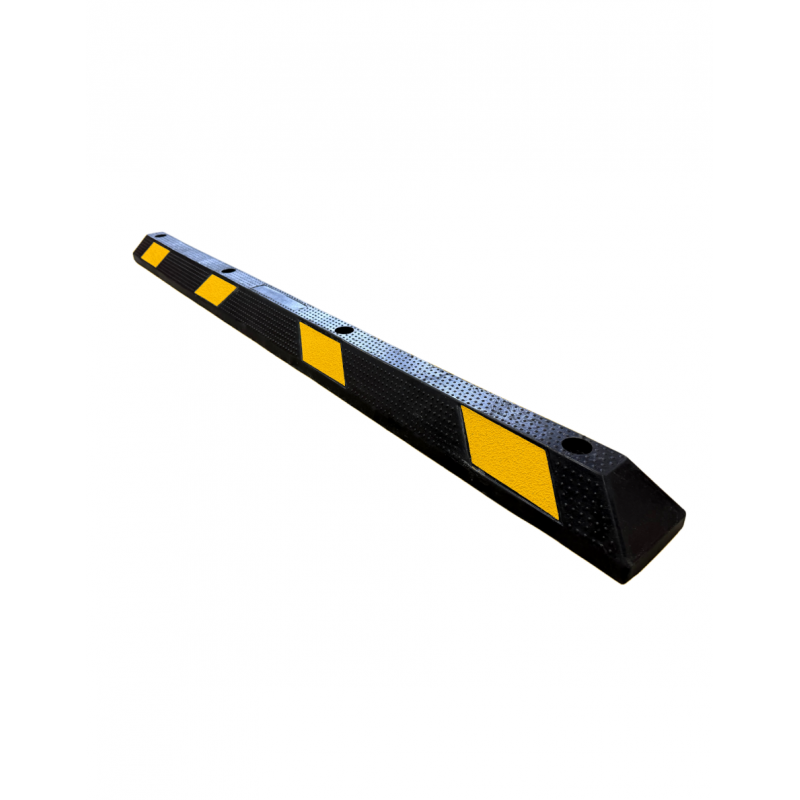 Butée de parking 183 cm noire jaune caoutchouc économique
