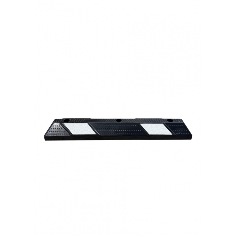 Butée de parking 90 cm noire blanche caoutchouc économique