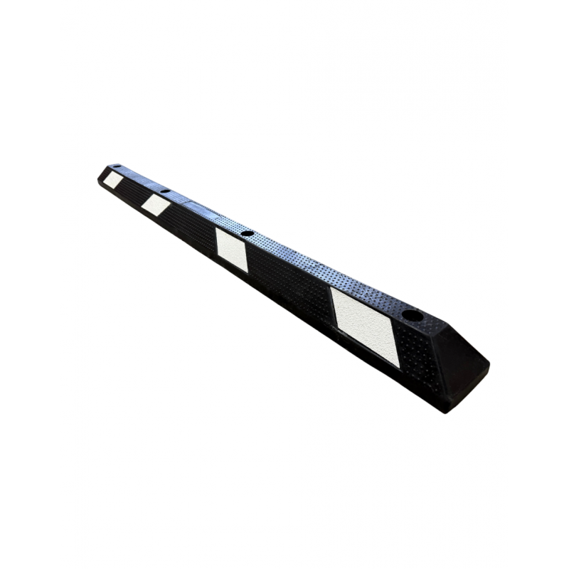 Butée de parking 183 cm noire blanche caoutchouc économique