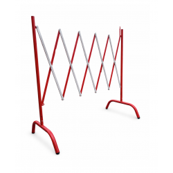 Barrière extensible acier rouge/blanc 2.50 m STRELLIS