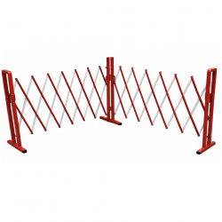 Barrière extensible XL acier rouge/blanc 4.00 m STRELLIS