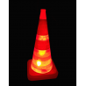 Cône de signalisation pliable avec LED et bandes réfléchissantes (50 ou 75 cm)