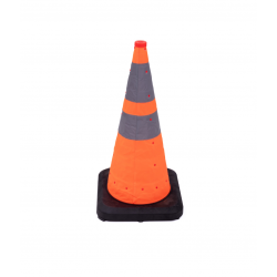 Cône de signalisation pliable avec LED et bandes réfléchissantes (50 ou 75 cm)