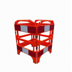 Barrière de regard pliante FENZO rouge avec bandes réfléchissantes