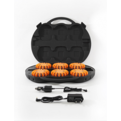Mallette de 6 lampes LED clignotantes orange