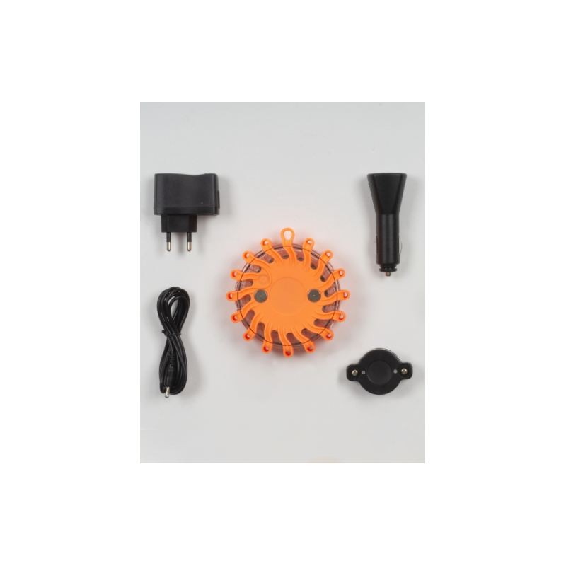 Lampe de chantier LED clignotante orange