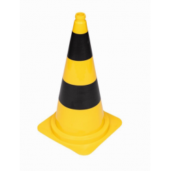 Cône de signalisation noir et jaune 50 cm