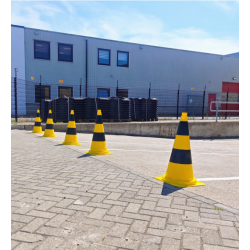 Cône de signalisation jaune et noir – 50 ou 75 cm