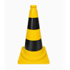 Cône de signalisation noir et jaune 75 cm