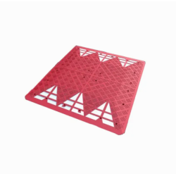 Vue de trois quarts du coussin berlinois rouge et de ses éléments modulaires