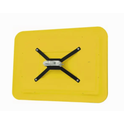 Miroir de sécurité industriel rectangulaire jaune et noir arrière