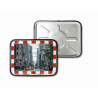 Miroir de circulation rectangulaire acrylique blanc et rouge