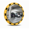 Miroir de sécurité industriel rond jaune et noir